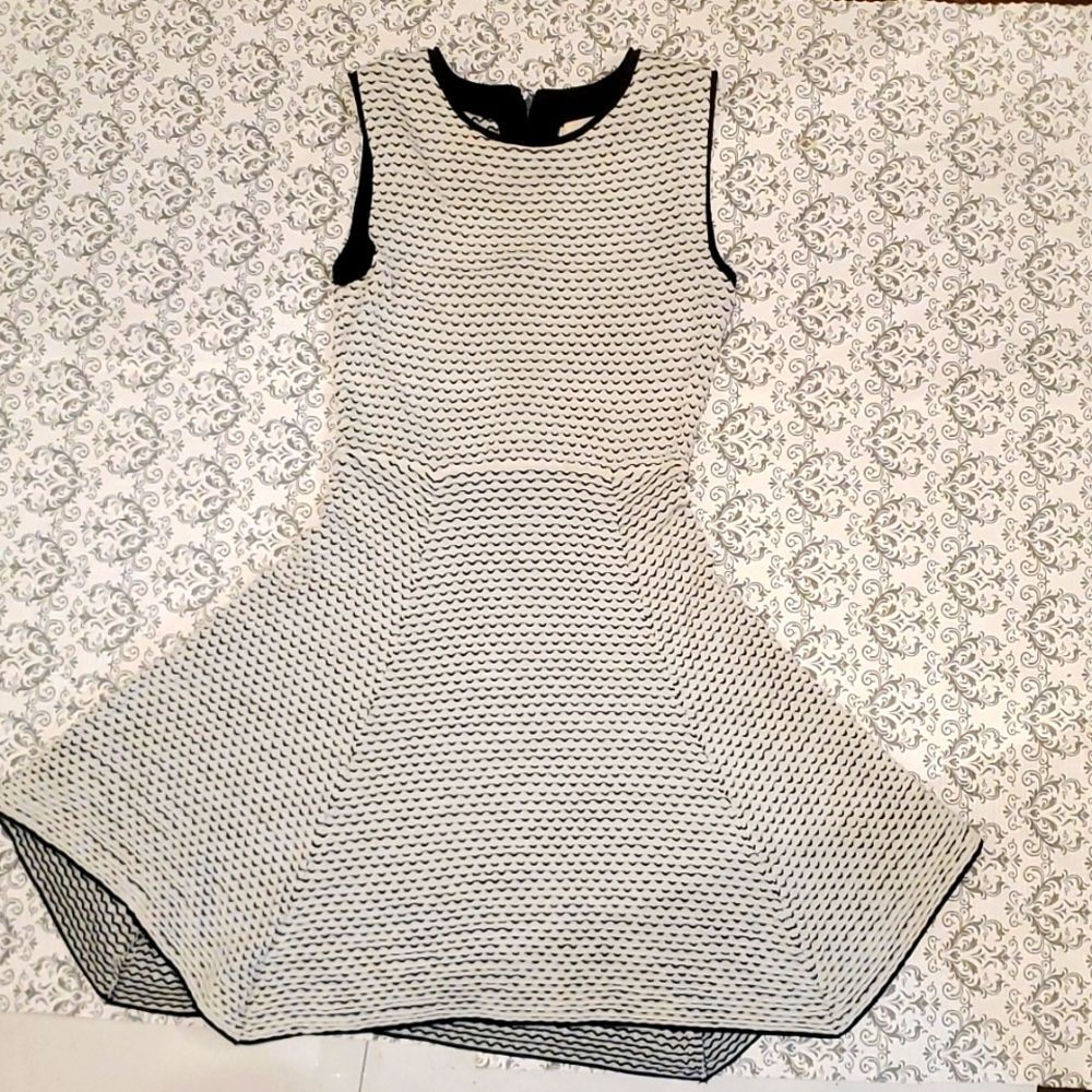 Vintage Yikho Y2K Geometric Pleated Skater Dress Women's Small